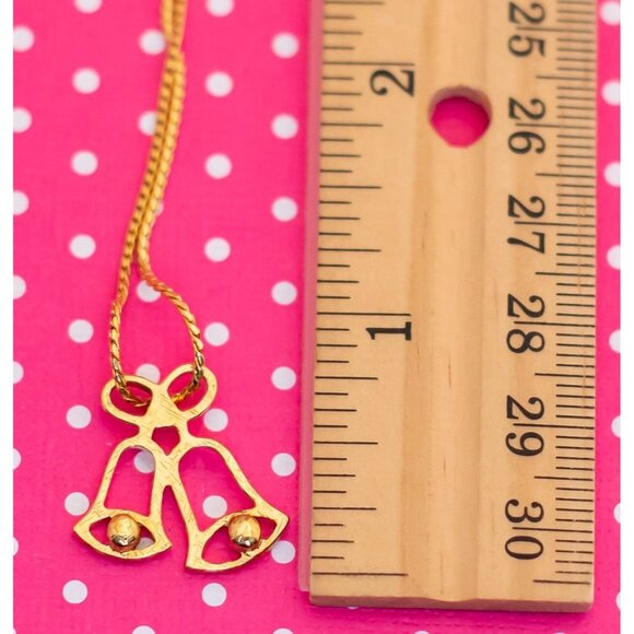 Vintage Ribbon Bells Choker Necklace by Avon 16 inch - P11 - Picture 3 of 3